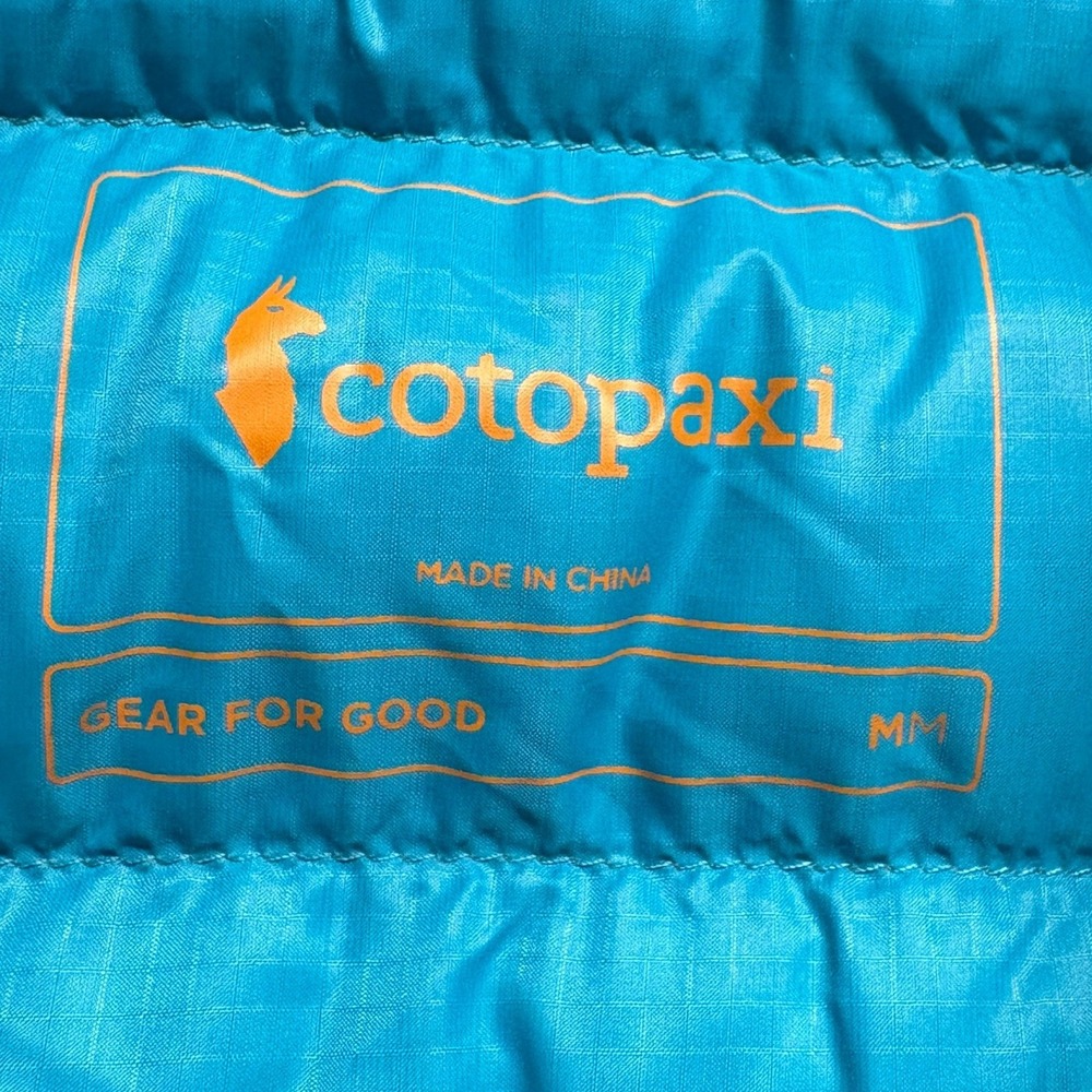 Cotopaxi Fuego Down Vest Mens Medium Green Blue Puffer Full Zip Insulated Jacket - Picture 3 of 14